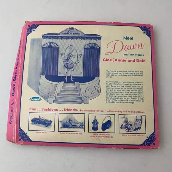 Vintage 70s Dawn Topper Toys Doll Clothes Gold Girl Swirl Yellow Dress - Picture 2 of 6